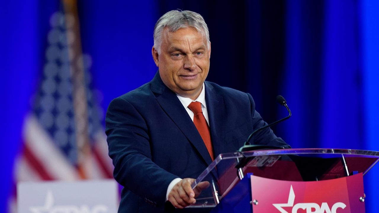 Hungarian Prime Minister Viktor Orban speaks at CPAC in Dallas on Aug. 4, 2022.