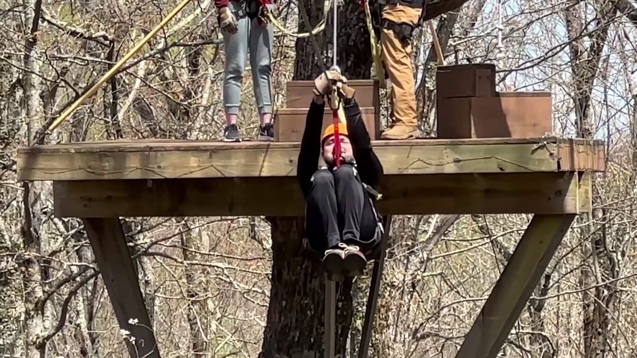 Zip lining gives excellent views of the Blue Ridge Mountains in western North Carolina. (Spectrum News 1)