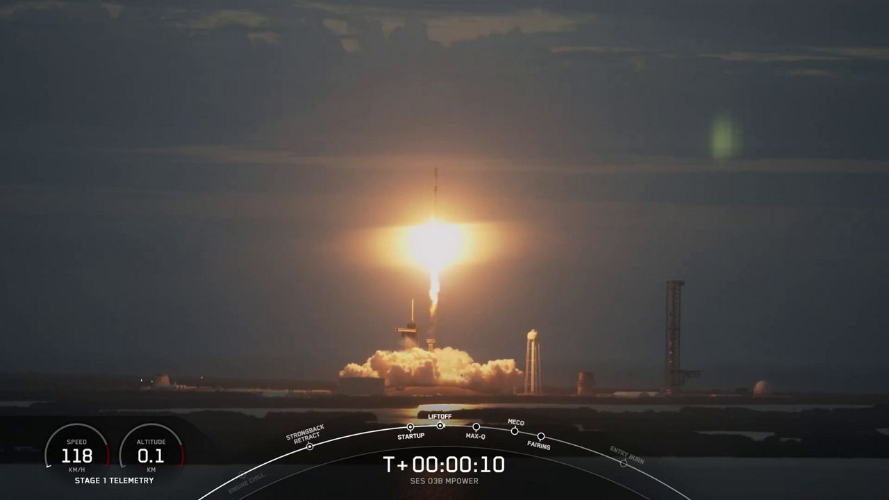 SpaceX's Falcon 9 has a successful launch of the SES O3b mPOWER mission on Tuesday. (SpaceX)