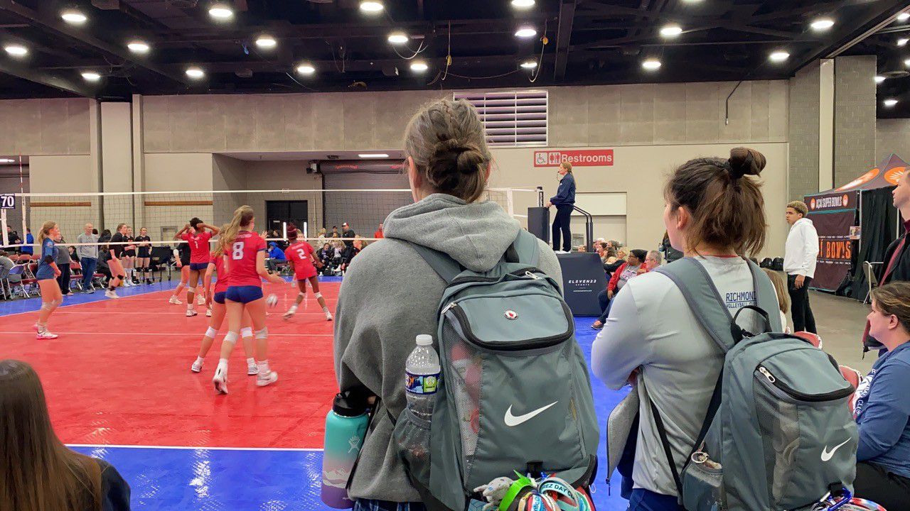 Volleyball players watch a match during the Junior Volleyball Association World Challenge. (Spectrum News 1/Diamond Palmer)