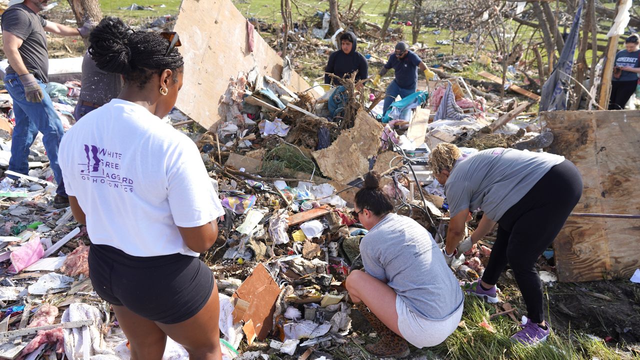 Volunteers step in to help after violent storms