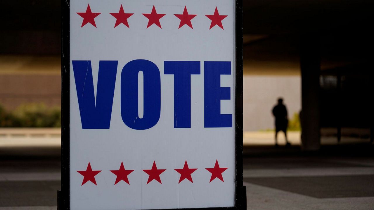 A "Vote" sign is seen on the University of Texas campus, Nov. 6, 2023, in Austin, Texas. (AP Photo/Eric Gay, File)