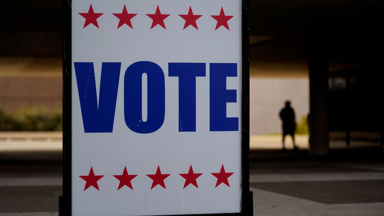 A voting sign. (AP Photo)