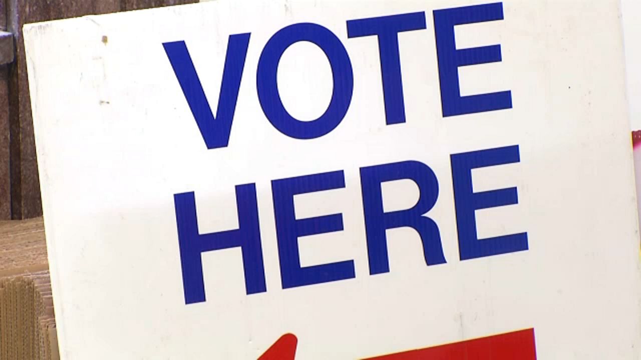 A "Vote Here" sign appears in this file image. (Spectrum News/FILE)
