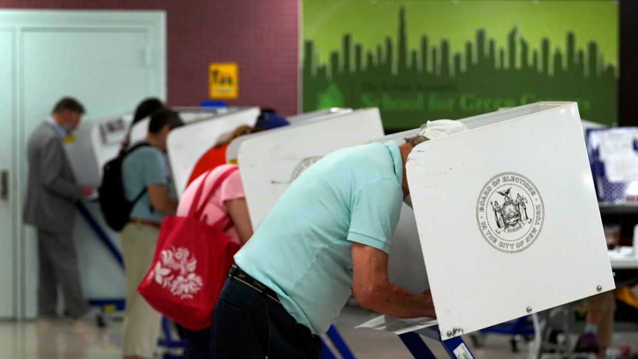 New York City voters will head to the polls to make their choices for this year’s presidential primary. (AP Photo)