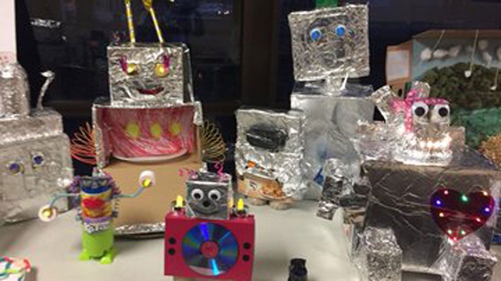 Student-created robots at Wadsworth Elementary School in Flagler County. (Flagler Schools) 