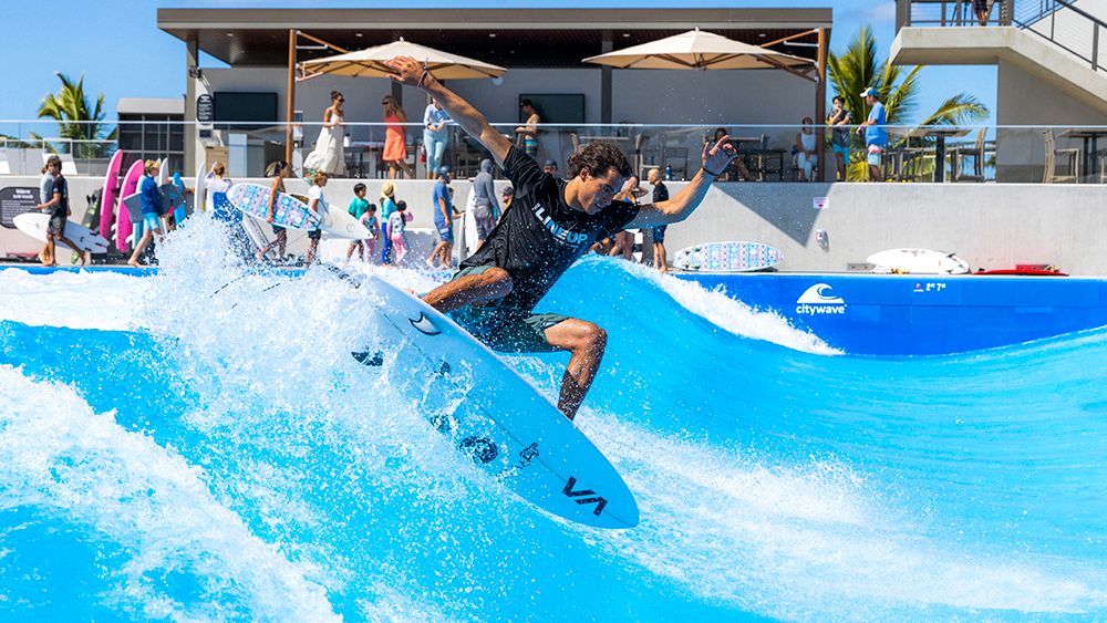 Surfer Noah Beschen on the Wai Kai Wave. (Photo courtesy of Wai Kai)