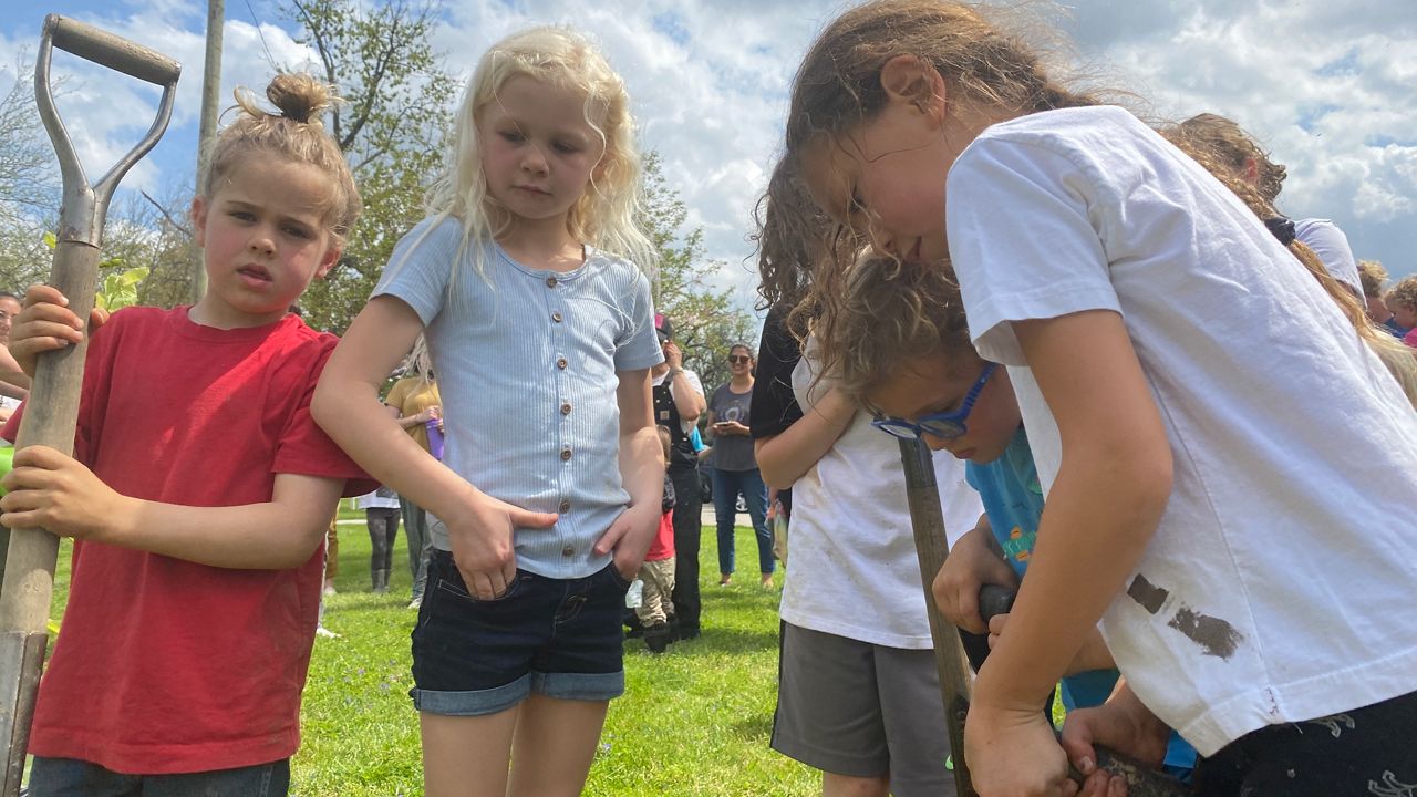 Waldorf students plant trees on Earth Day