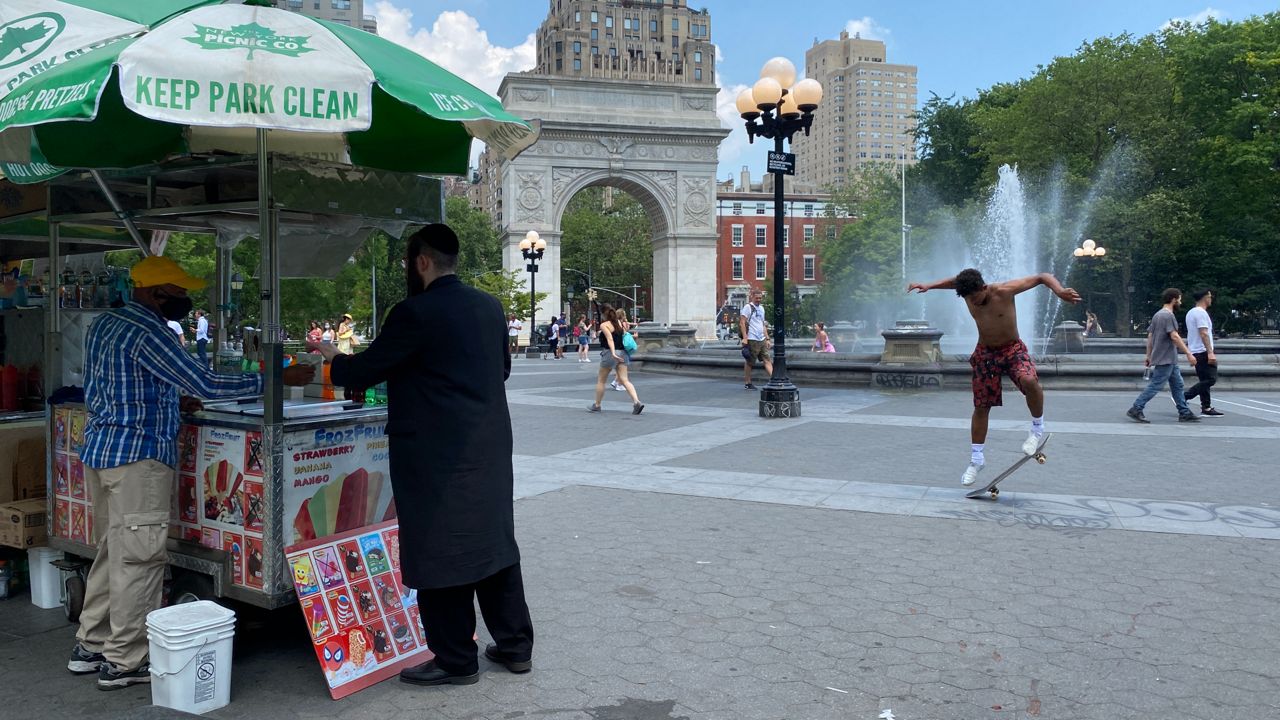 Washington Square Park on Monday, June 7, 2021. (Credit: Ari Feldman)