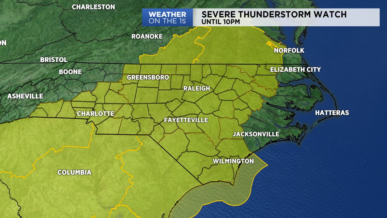 Strong to severe storms will be possible across North Carolina through Thursday night.