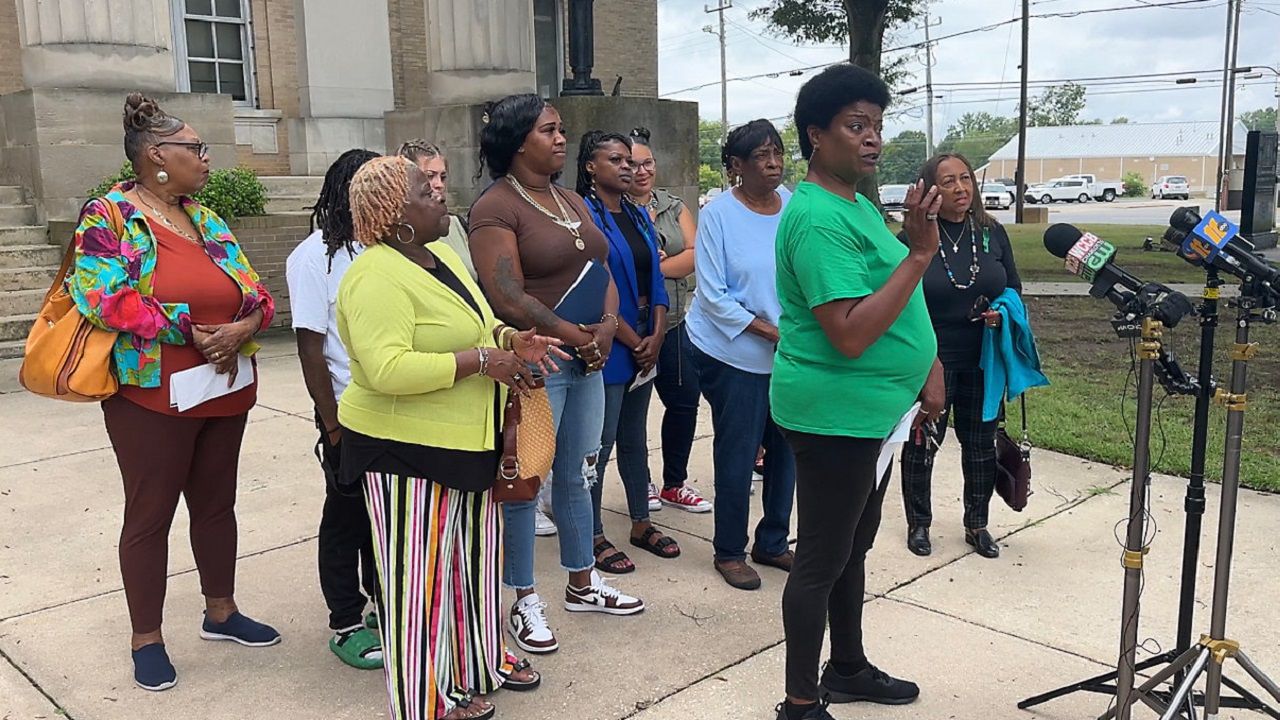 Family and friends of Allisha Watts helped a press conference today, calling on justice to be served in her case. Watts' body was found last Thursday in Montgomery County. (Spectrum News 1/Jennifer Roberts)