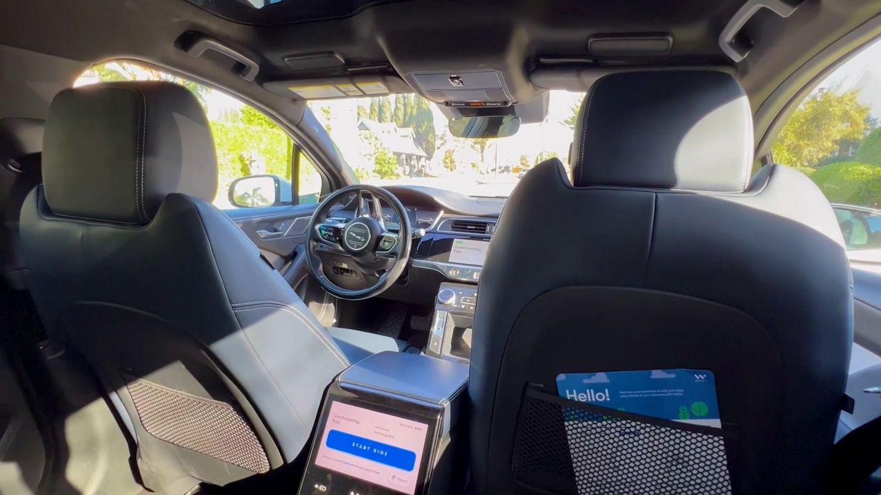 Inside a Waymo car (Spectrum News 1)