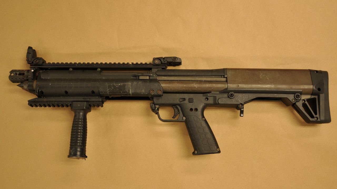 The Volusia County Sheriff's Office on Wednesday released this image of Gregory Howe's Kel-Tec KSG pump shotgun. (Courtesy of Volusia County Sheriff's Office)