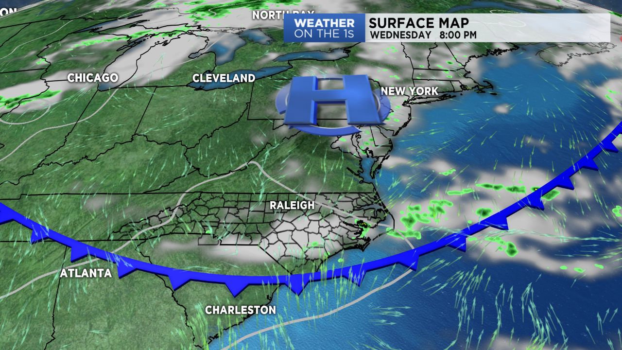 Cold front drops south Wednesday