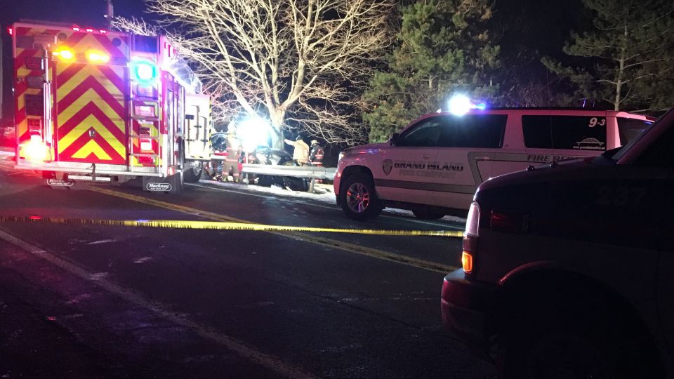 Crash scene on East River Road