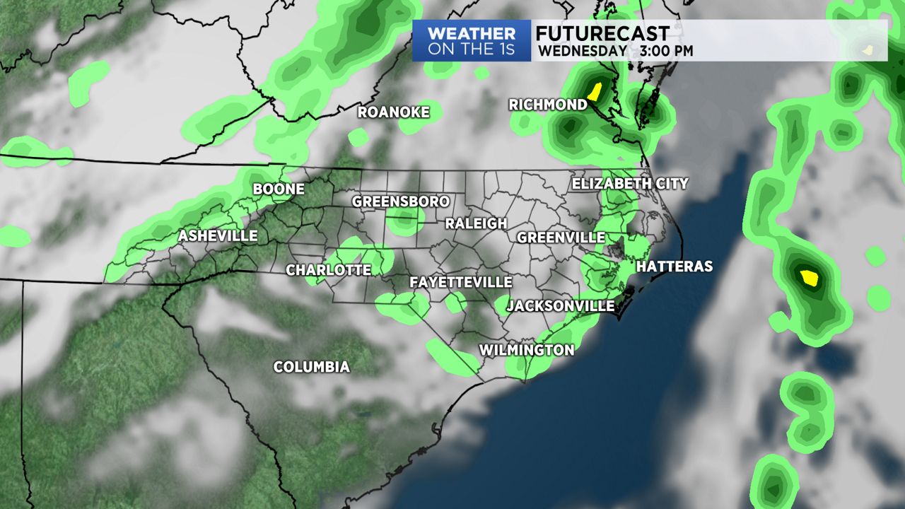 A few isolated showers in the mid-week forecast