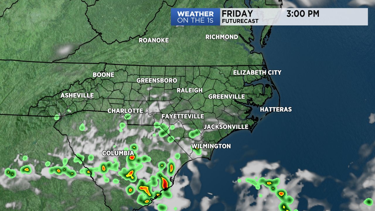 A few small showers cannot be ruled our for Friday Afternoon.