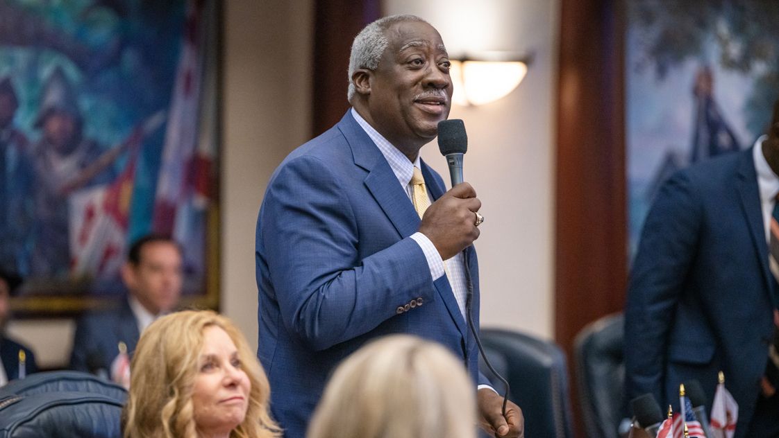 Florida state Rep. Webster Barnaby (R-Deltona), seen here speaking from the Florida House chamber on April 4, described members of the transgender community as "mutants" and "demons" during a committee meeting Monday. (Photo courtesy of the Florida House of Representatives)