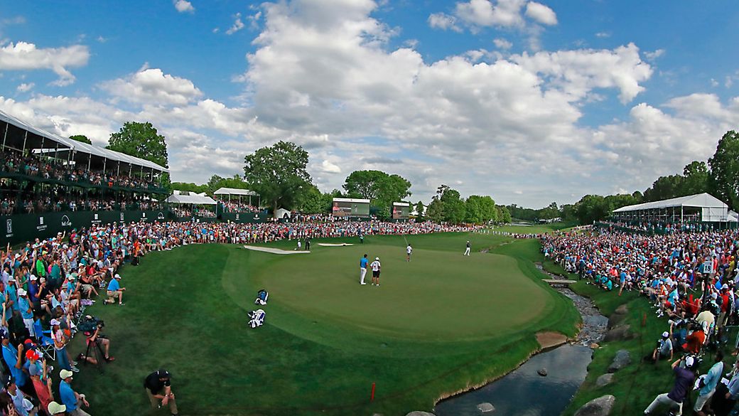 Jason Day celebrates after winning the Wells Fargo Championship golf tournament at Quail Hollow Club in Charlotte, N.C., Sunday, May 6, 2018. (AP file photo/Jason E. Miczek)