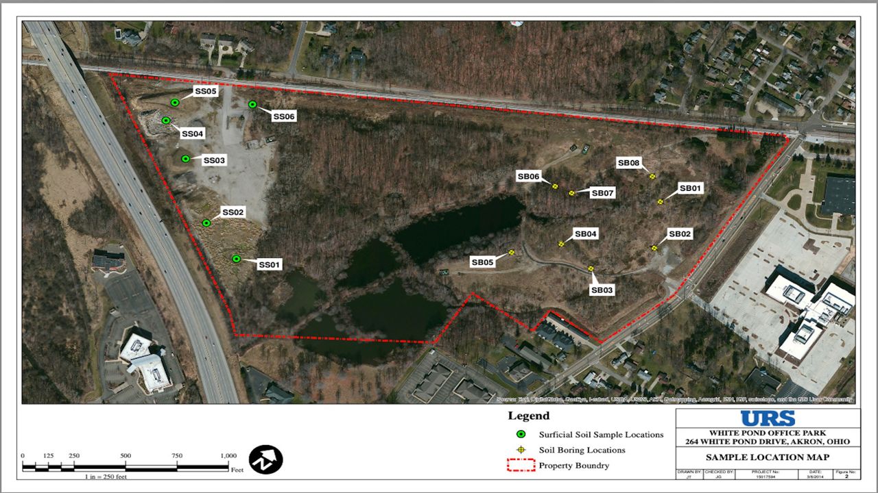 Engineering firm URS conducted two environmental studies on the Akron  property in 2014. 