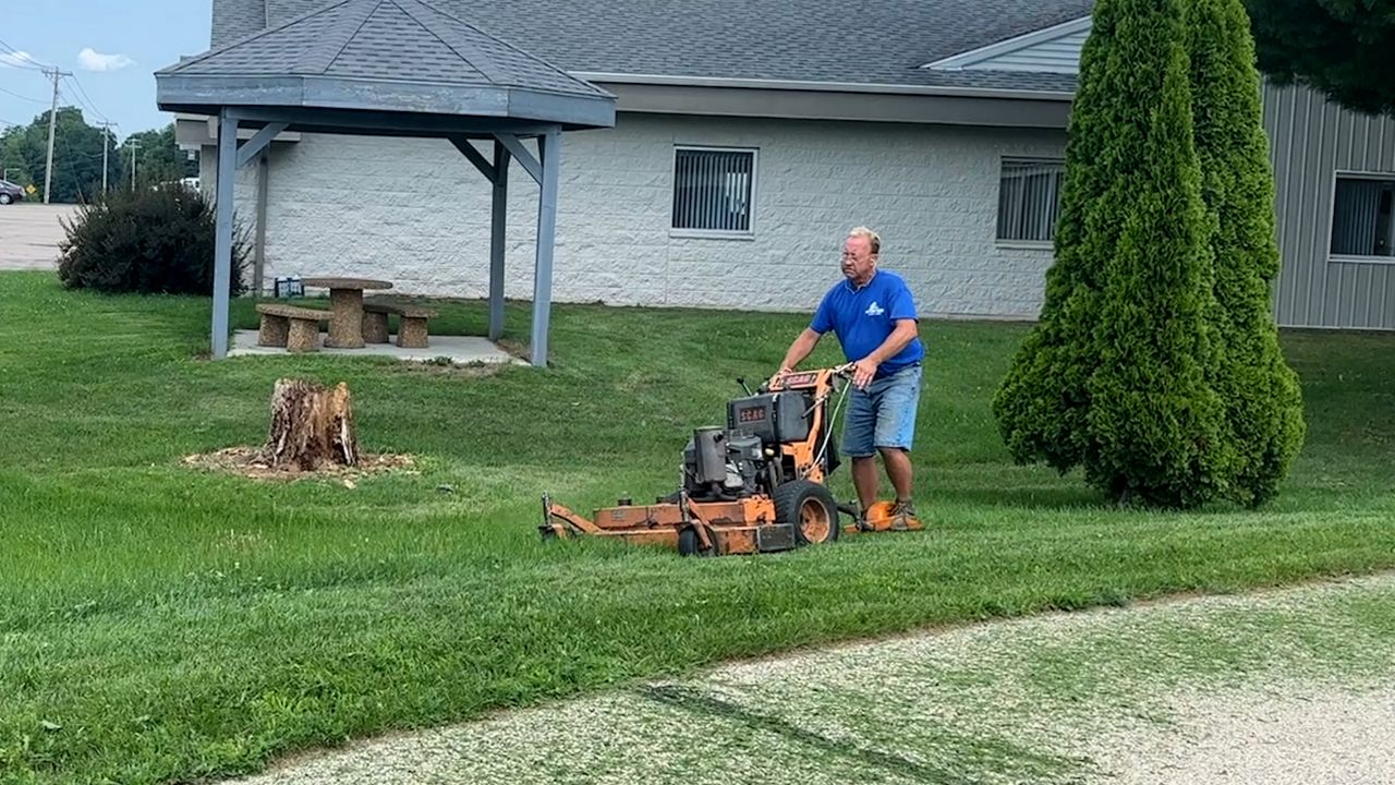 Mowing With The Great Dane 
