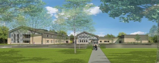 Rendering of Wilkerson Elementary which will not open in the fall of 2022. (JCPS)
