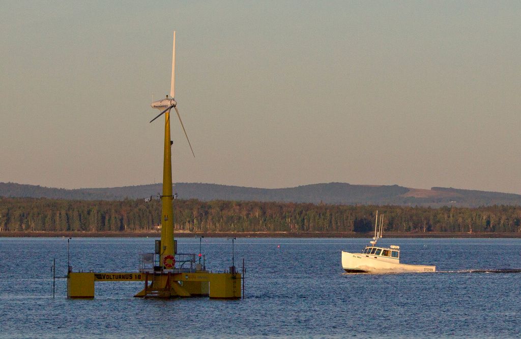 Offshore wind turbine in Maine