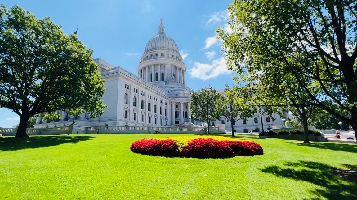 Wisconsin state capitol building in summer