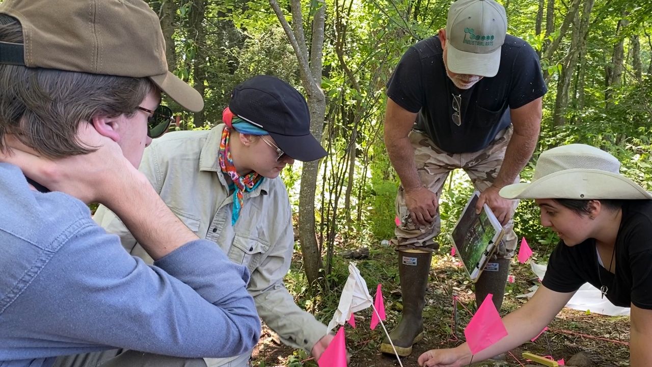 Archaeology students at Woodstock site
