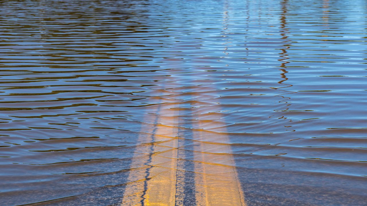 water on road