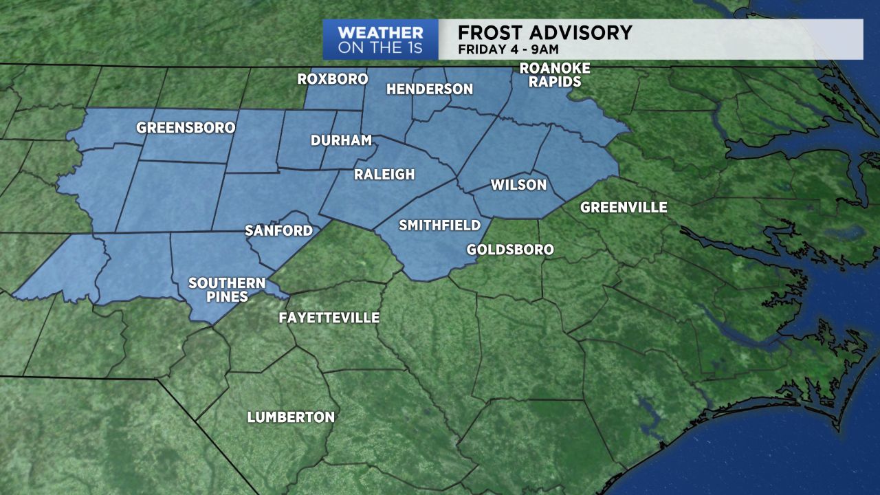 Frost advisory for Friday morning