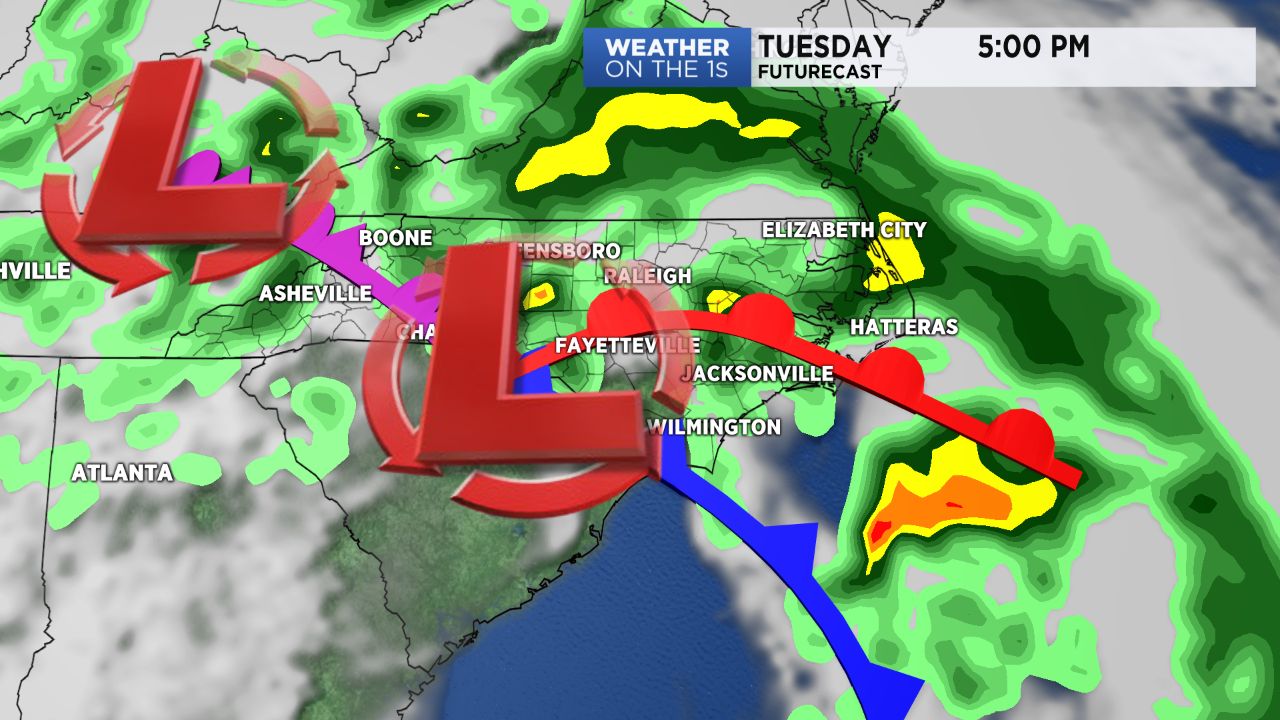 Tuesday's weather map