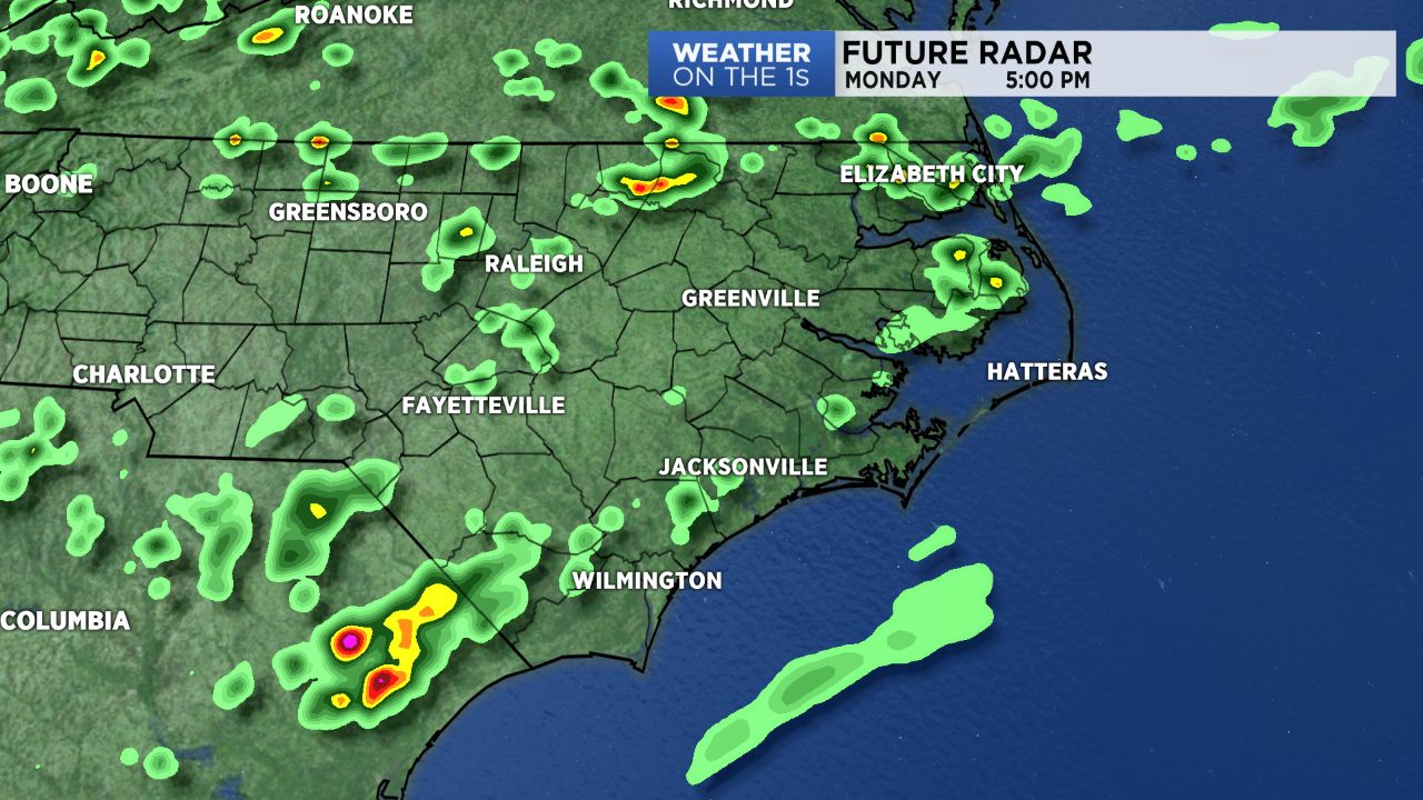 Future view of what radar may look like Monday afternoon.