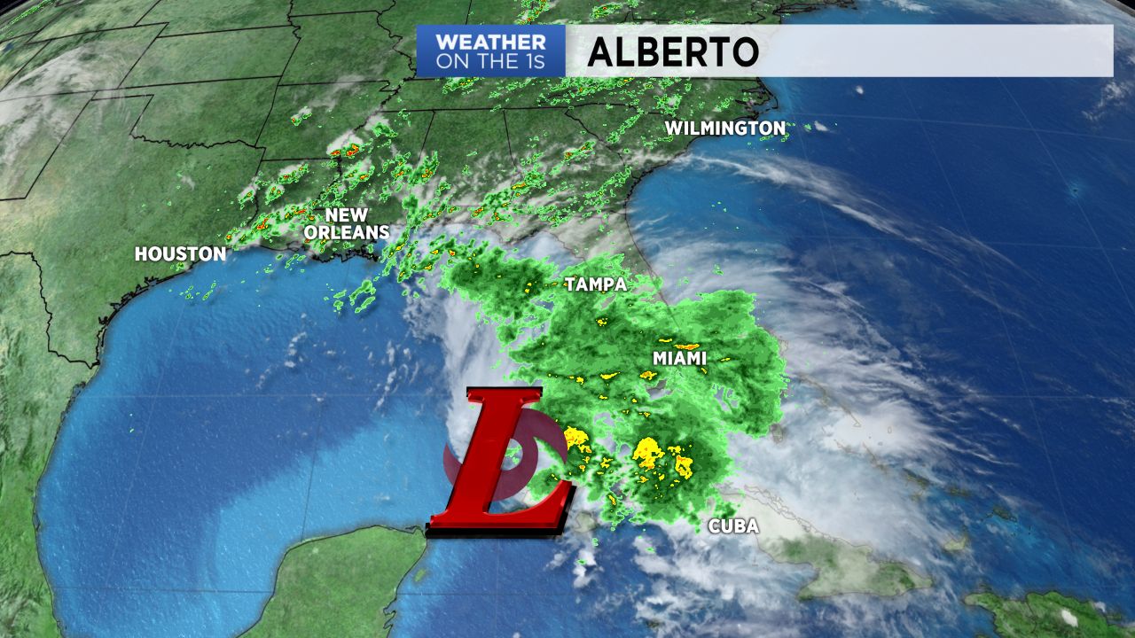 A look at Alberto on satellite from Saturday afternoon.