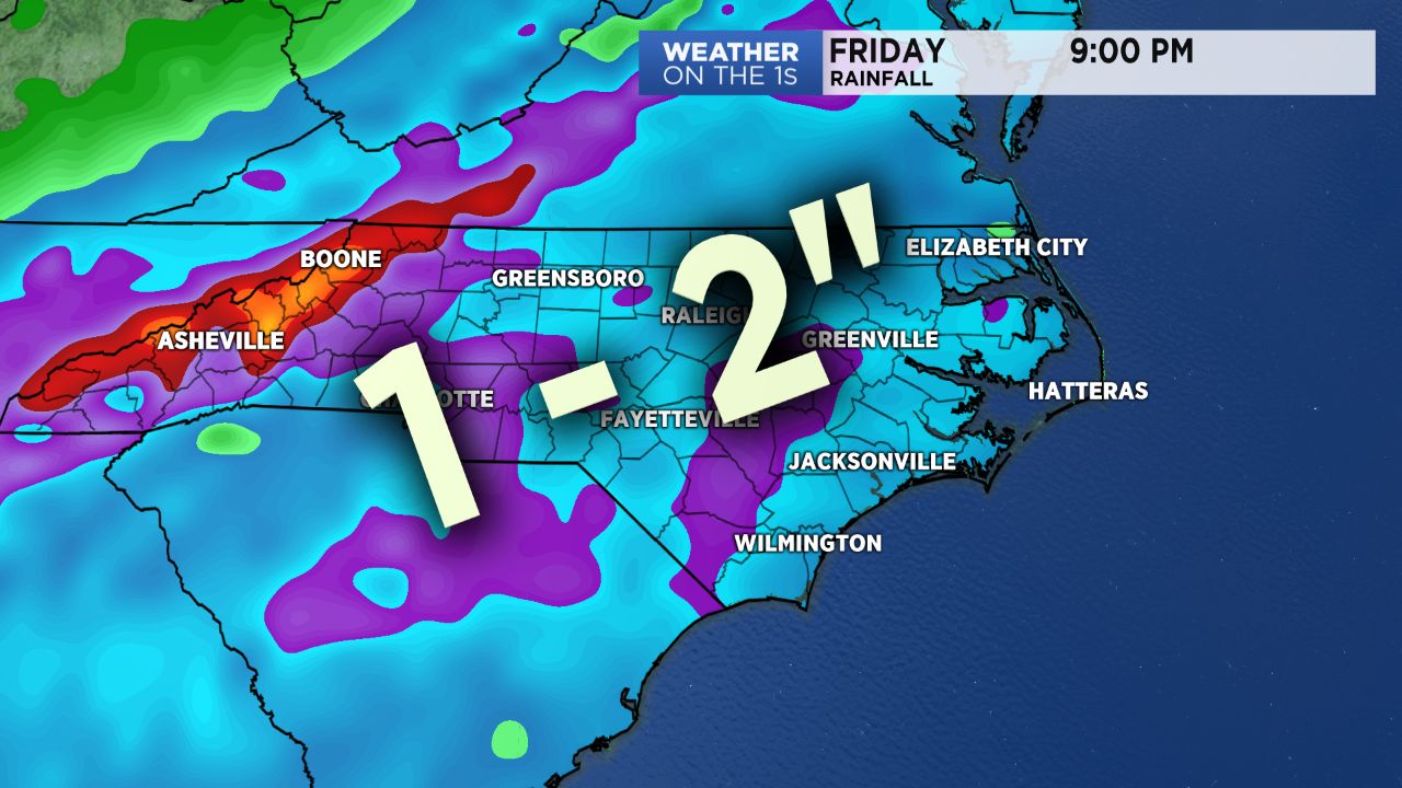 One to two inches of rain forecast from Wednesday through Friday.