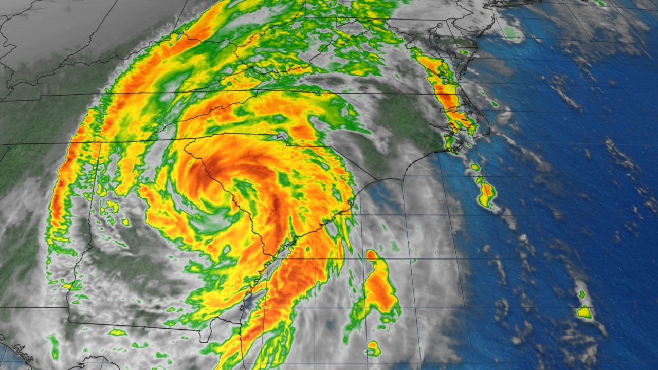 Satellite image of now Tropical Storm Michael from early Thursday morning