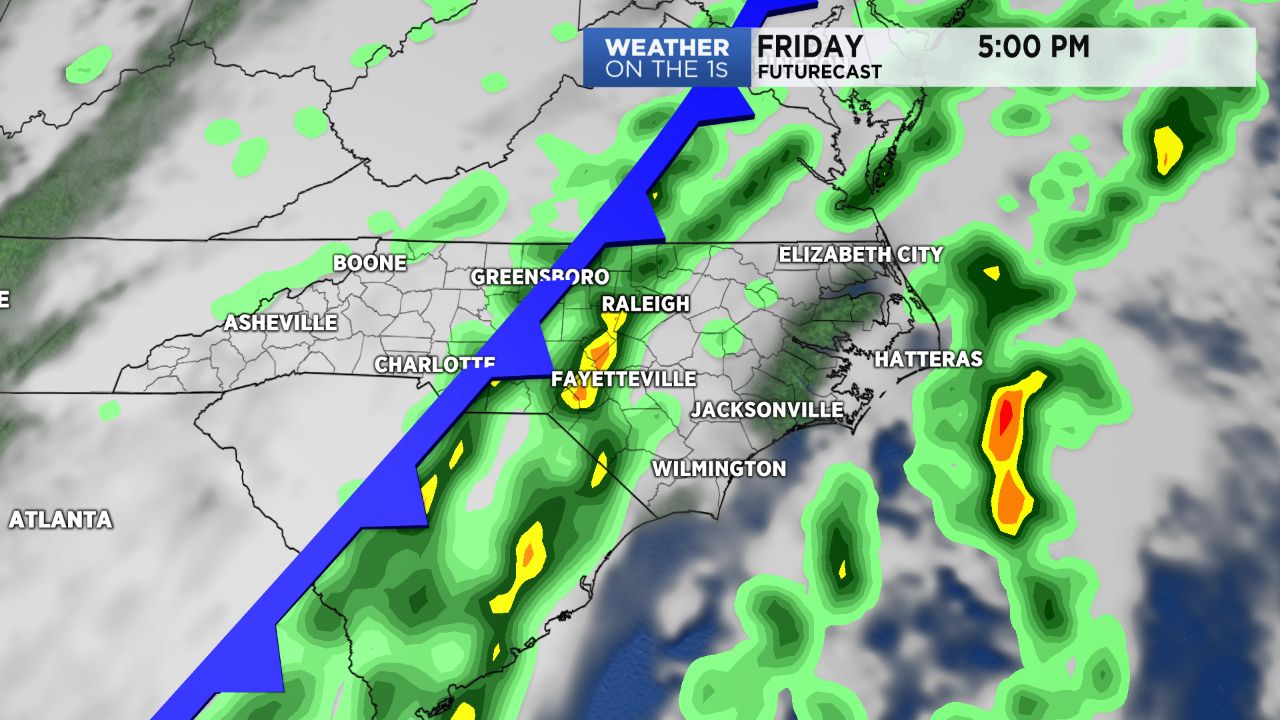 Cold front passing through Friday afternoon