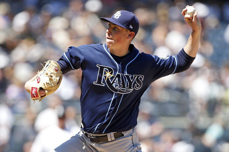 Tampa Bay Rays pitcher Ryan Yarbrough delivers a pitch during the fourth inning of a baseball game against the New York Yankees on Saturday, June 16, 2018, in New York. (AP Photo/Adam Hunger)