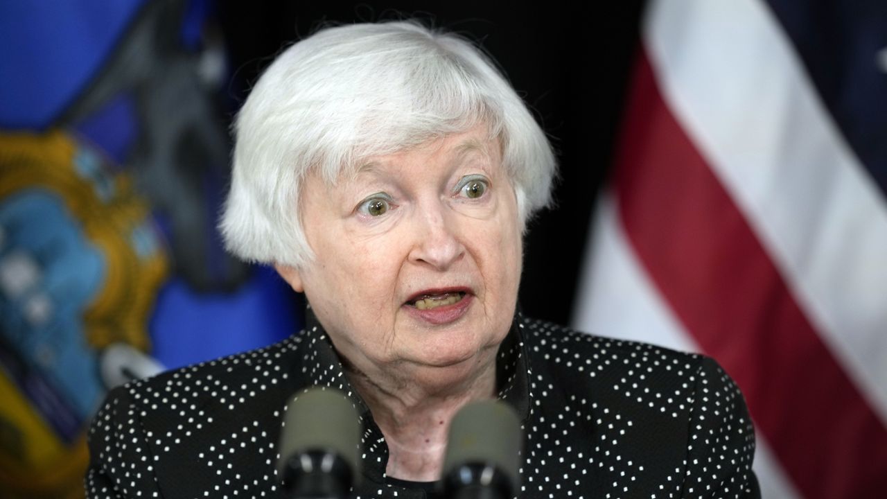 Treasury Secretary Janet Yellen speaks during a news conference in Philadelphia, July 30, 2024. (AP Photo/Matt Rourke)