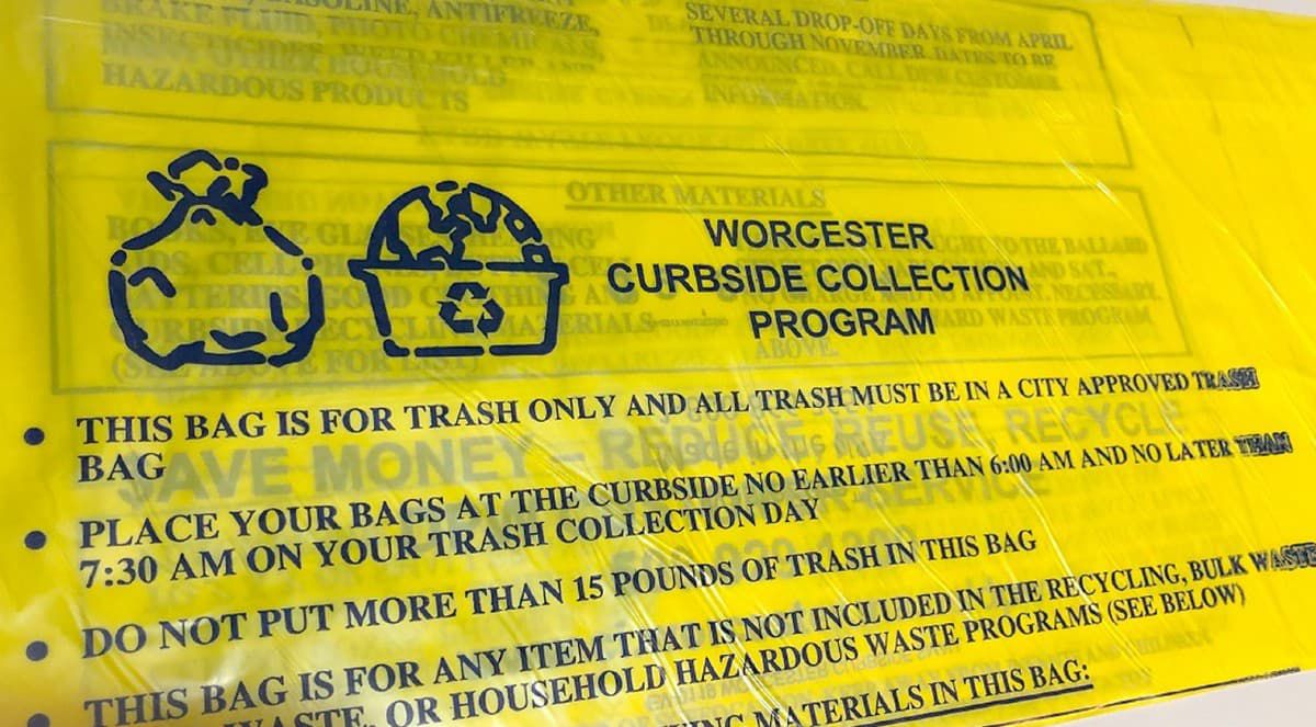 Worcester's Yellow Trash Bags Increase by 25 Cents Each