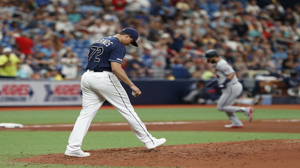 Rays pitcher Yonny Chirinos gave up four earned runs in five-and-a-third innings on Saturday against the Twins.