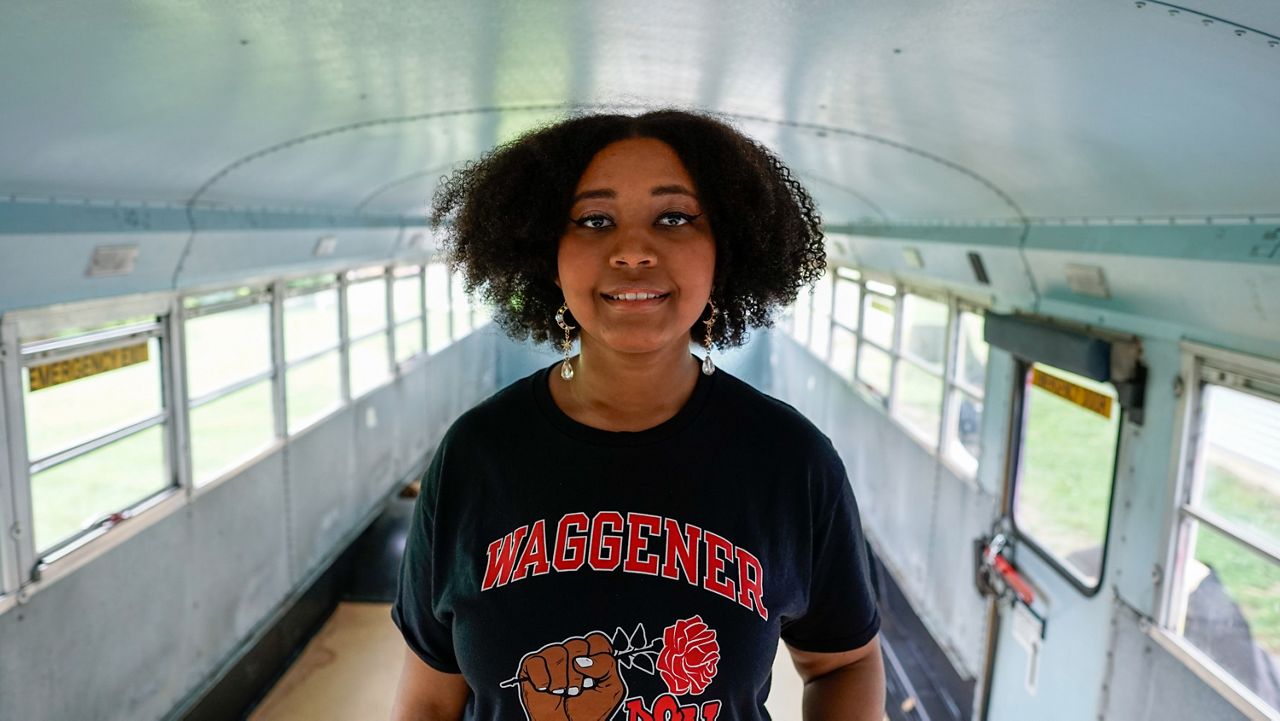 Waggener High School junior Zamaya Lloyd is one of the students behind the food bus project (Spectrum News 1/Mason Brighton)