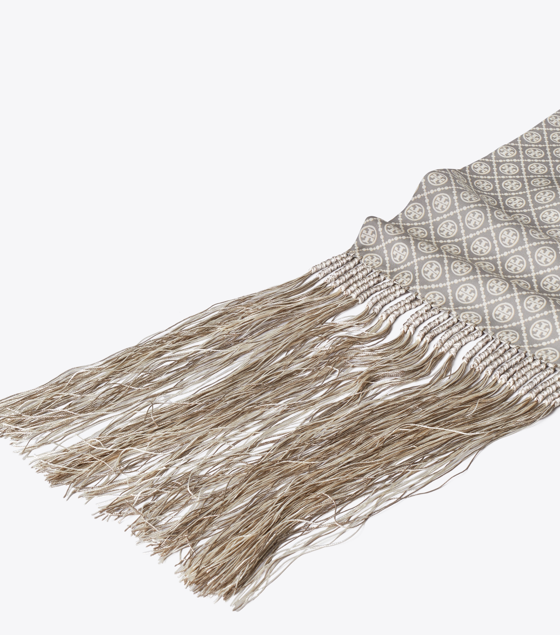 T Monogram Fringed Oblong Scarf image number 1
