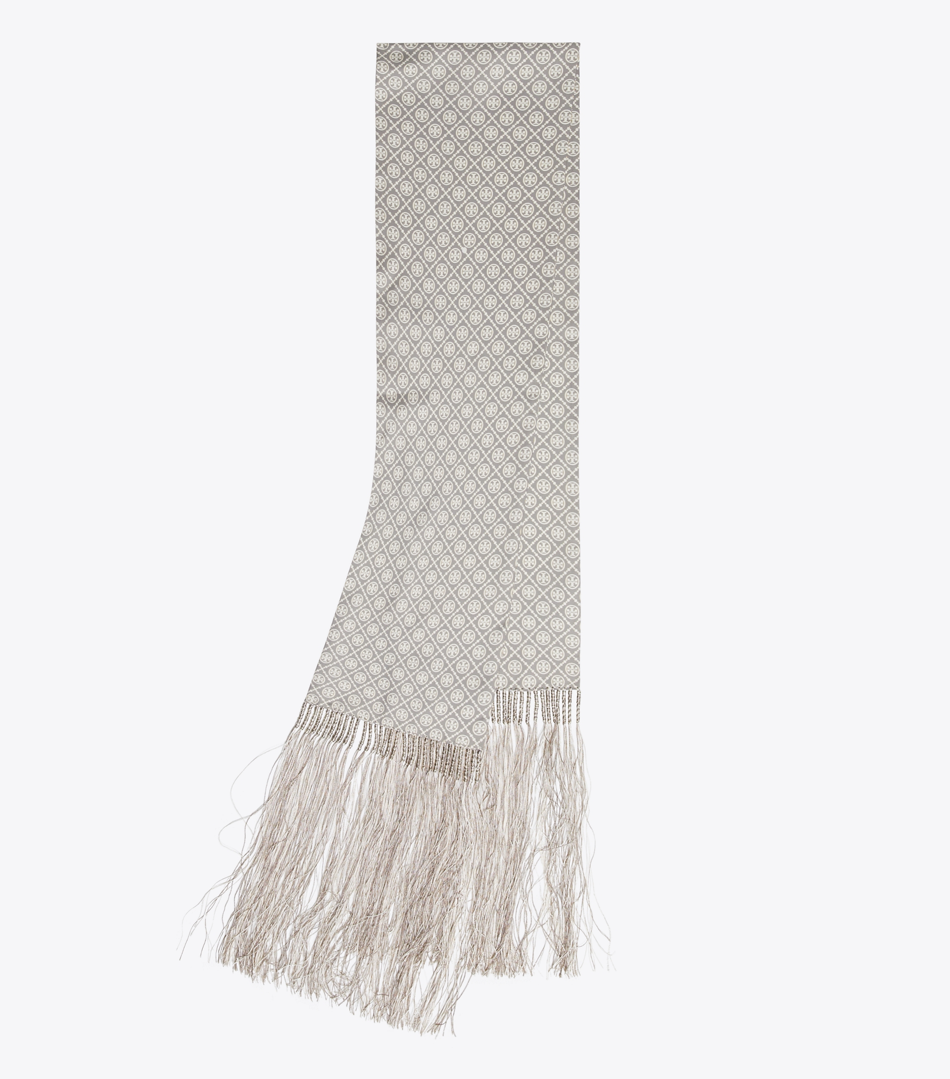 T Monogram Fringed Oblong Scarf image number 2