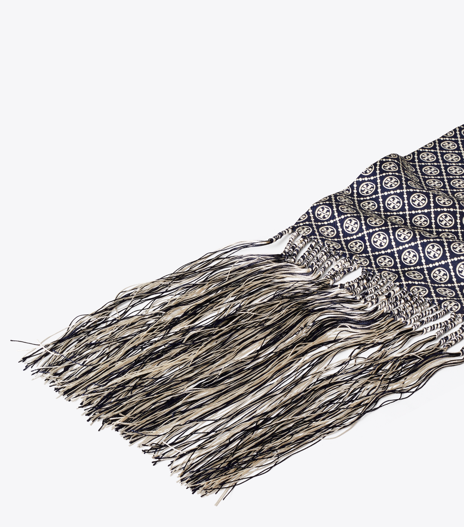 T Monogram Fringed Oblong Scarf image number 1