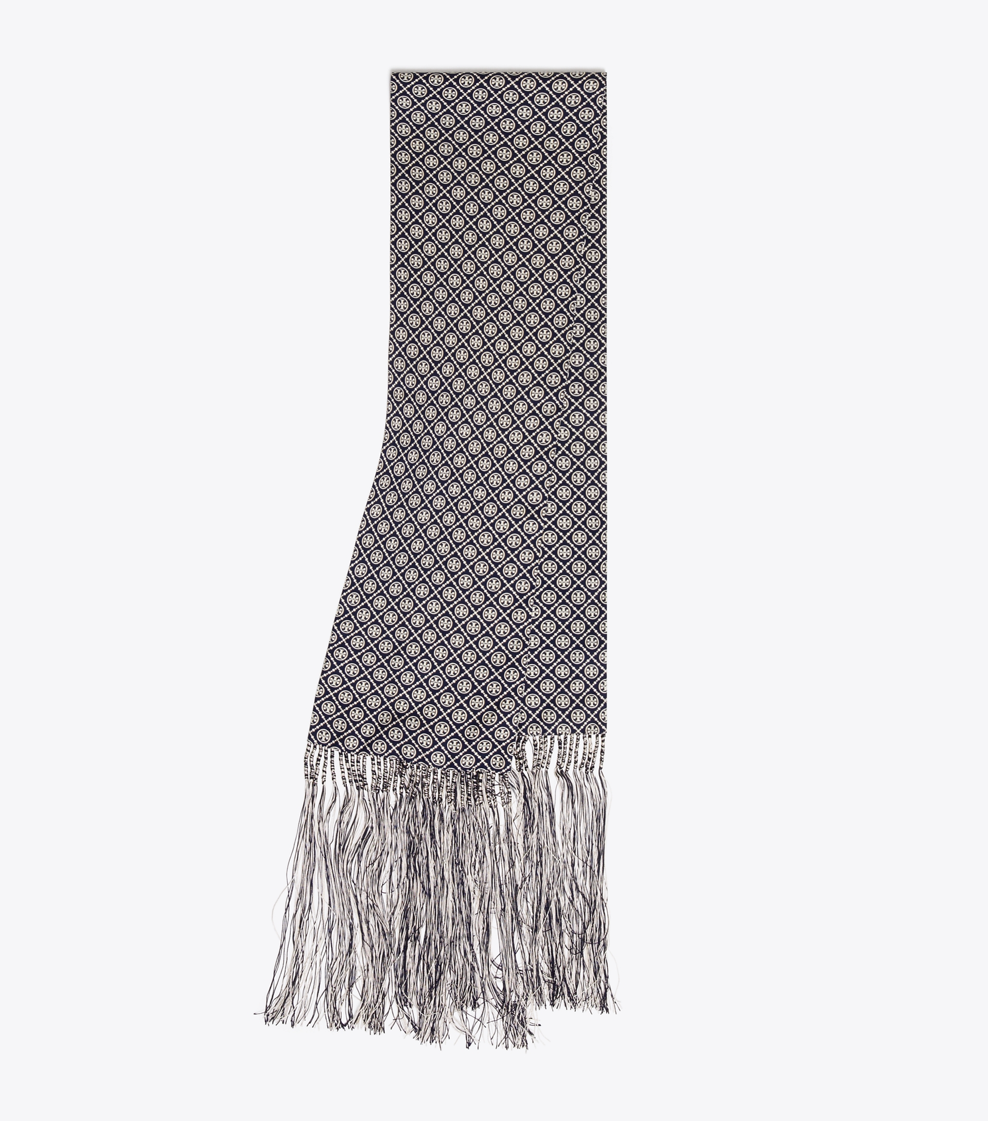 T Monogram Fringed Oblong Scarf image number 2