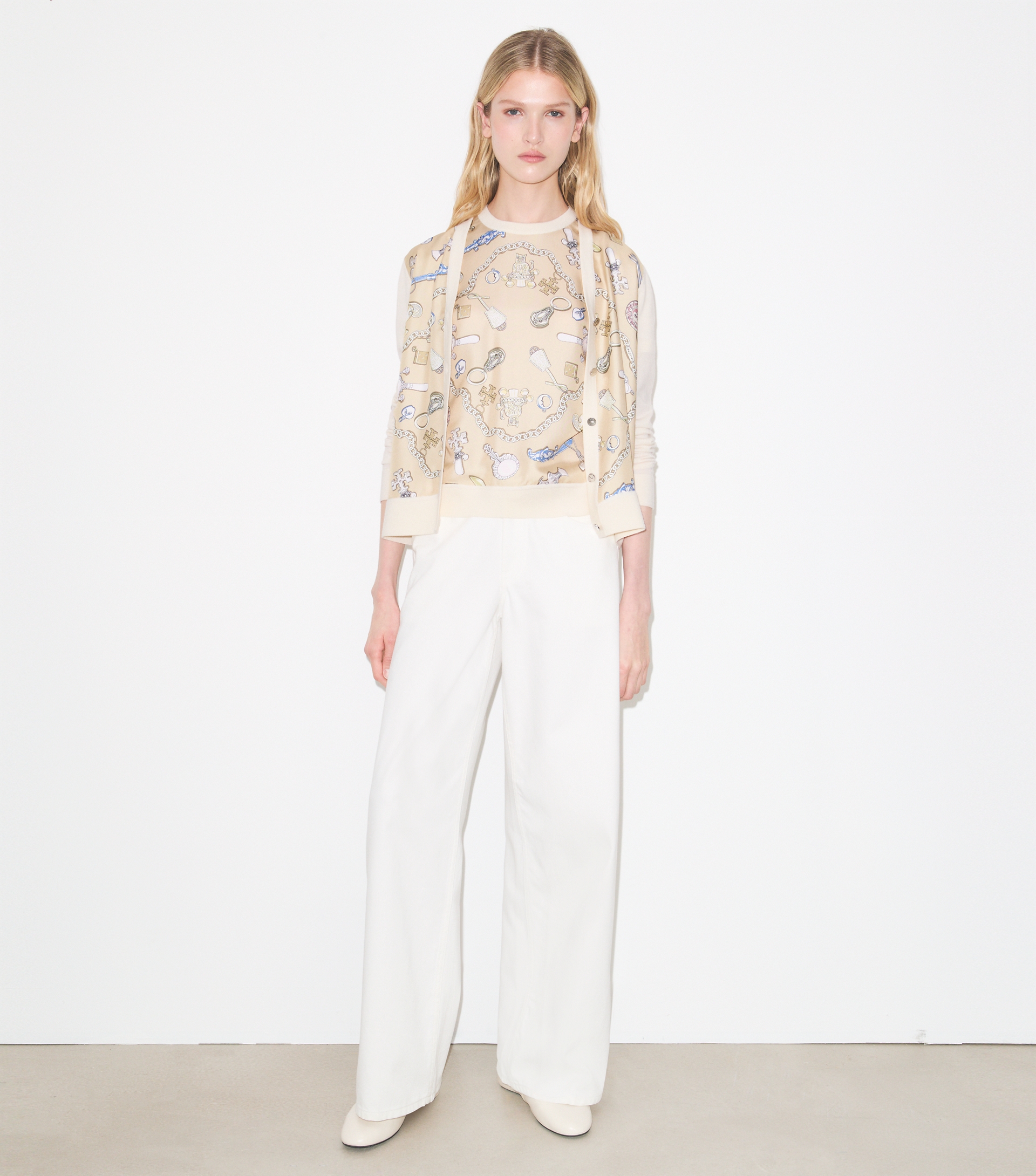 Silk Front Cardigan image number 1
