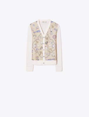  Silk Front Cardigan