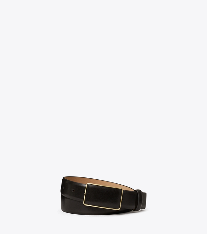 Smooth Leather Plate Belt