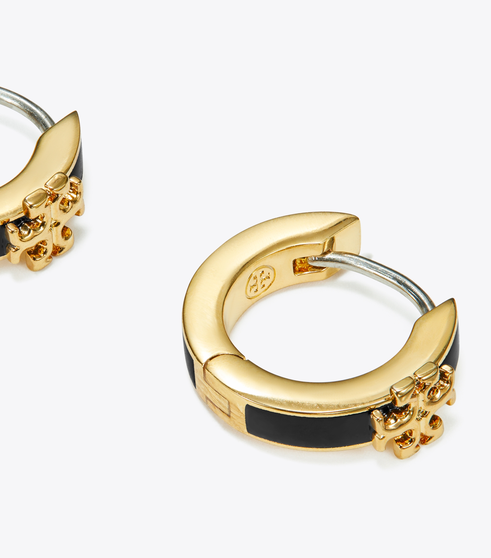 Icon Enamel Huggie Earrings image number 2